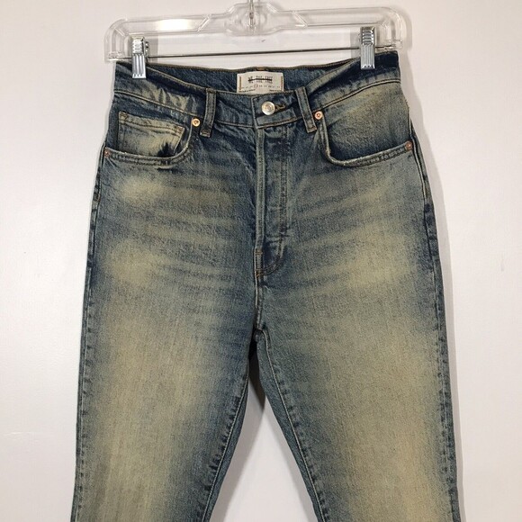 Free People We The Free Stella High Rise Skinny Jeans Button Fly Raw Hem SZ 27 - Picture 3 of 11